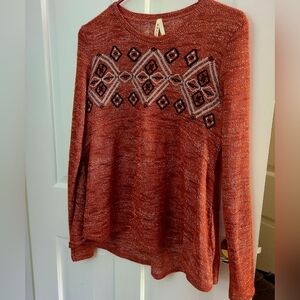 Roper Terracotta Knit Baby Doll Sweater. Nice Quality.  NWOT